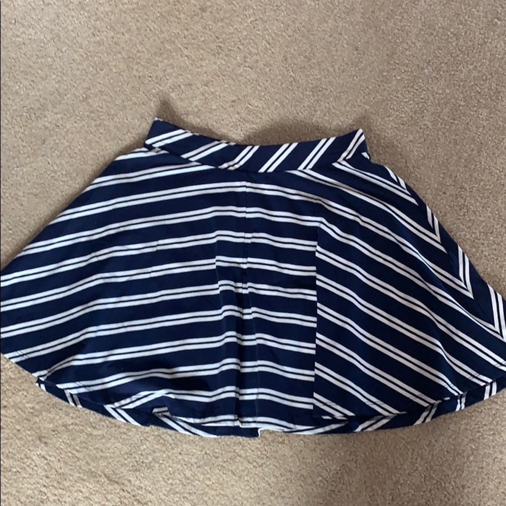 Blue Striped Mini Skirt